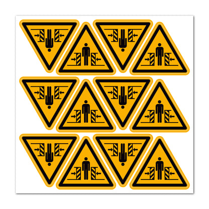 Aufkleber "Warnung vor Quetschgefahr" - 12 Stück