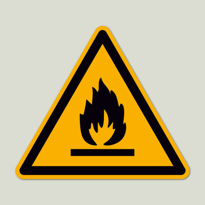 Aufkleber "Warnung vor feuergefährlichen Stoffen" - 12 Stück