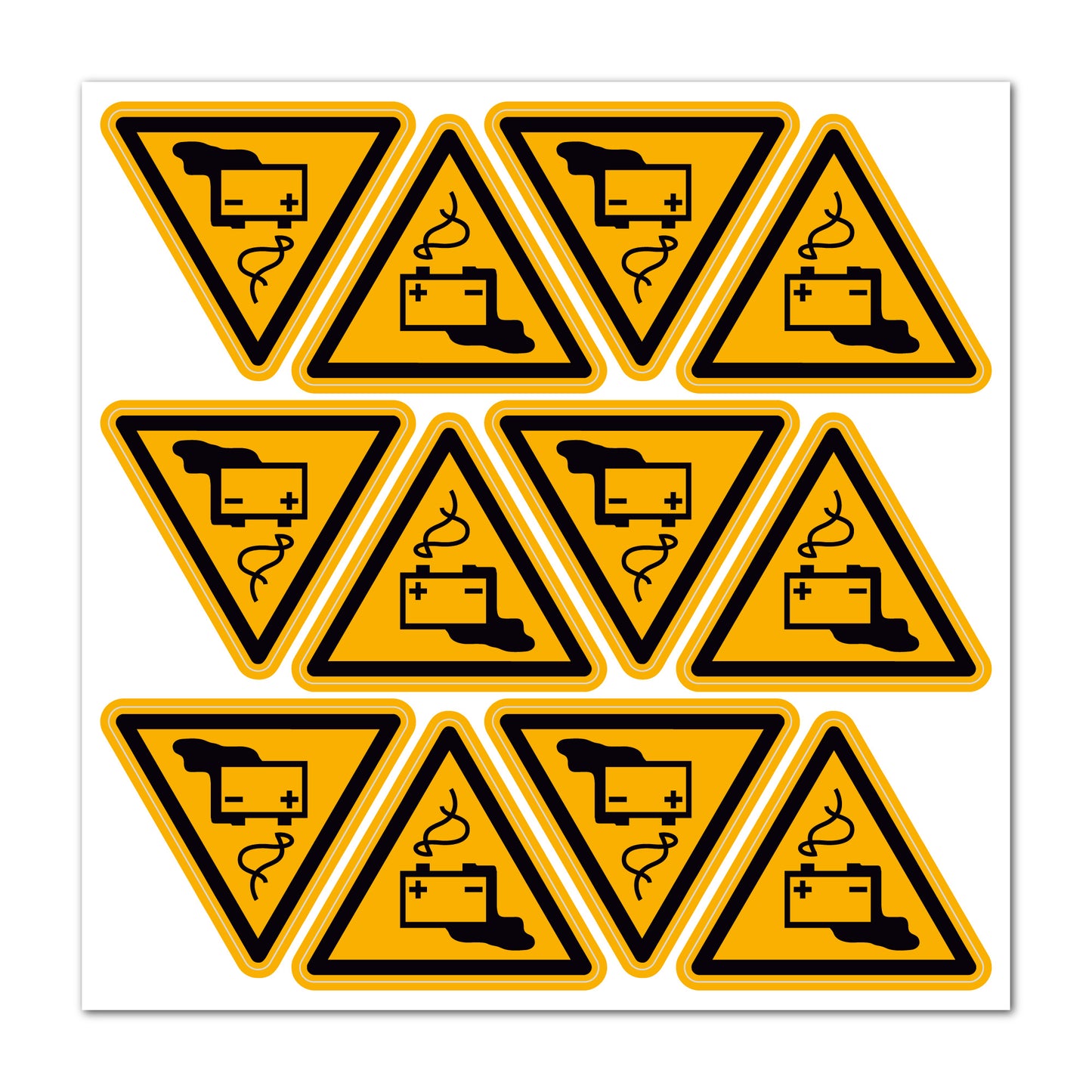 Warnaufkleber "Warnung vor Gefahren durch das Aufladen von Batterien"