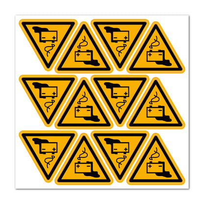 Warnaufkleber "Warnung vor Gefahren durch das Aufladen von Batterien"