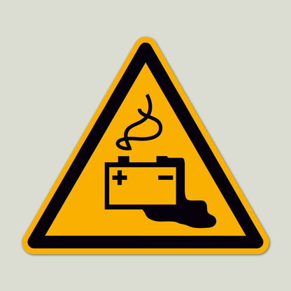 Warnaufkleber "Warnung vor Gefahren durch das Aufladen von Batterien"