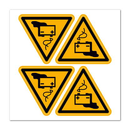 Warnaufkleber "Warnung vor Gefahren durch das Aufladen von Batterien"