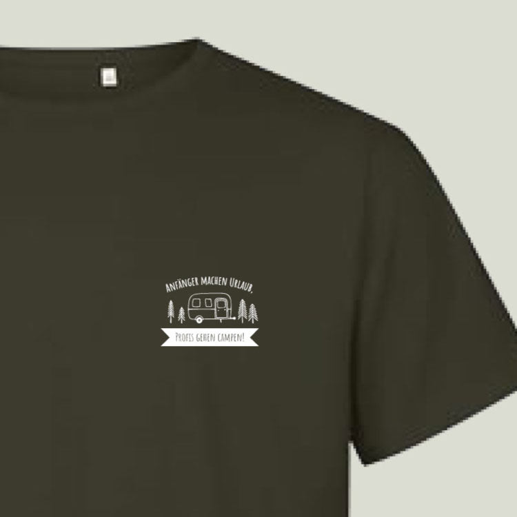 T-Shirt "Anfänger machen Urlaub, Profis gehen Campen!" - Herren 3090