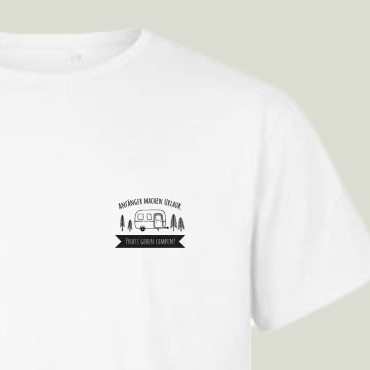 T-Shirt "Anfänger machen Urlaub, Profis gehen Campen!" - Herren 3090