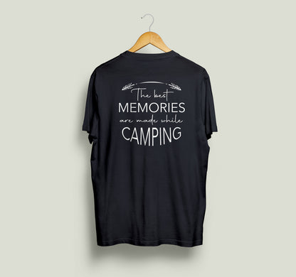 T-Shirt "The best memories are made while camping" - schwarz