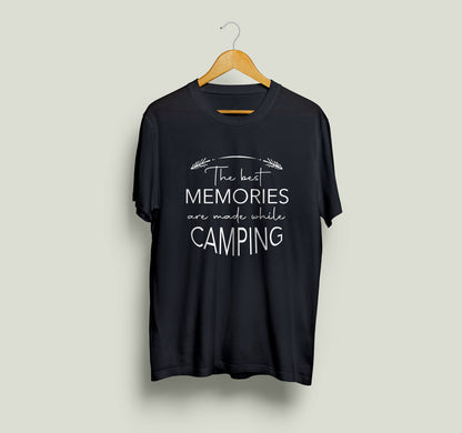 T-Shirt "The best memories are made while camping" - schwarz